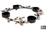 Porta Tea Light No Brand Foglie Di Ulivo Metallo 33X33X20Cm | 3 Pezzi