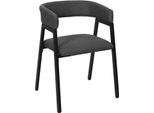 Howhomely | Sedia Imbottita Con Braccioli - Nero - 74X50X50Cm - Sedia Da Pranzo Con Gambe In Metallo