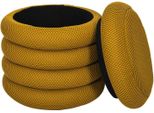 Howhomely | Pouf - Pouf Giallo - 37X37X42Cm - Pouf In Tessuto
