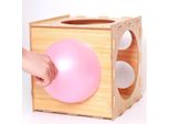 Scatola Di Misurazione Per Palloncini A 9 Fori, Cubi Di Legno Pieghevoli Per Kit Di Archi Di Palloncini - Misurazione Dei Palloncini Per Compleanni, Matrimoni E Feste