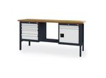 Stier Werkbank Mit 5 Schubladen Und 1 TüR Bxtxh 2000X600X960 Mm Ral 7016 / Ral 7035 (903967)