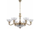 Casa Padrino Lampadario Barocco In Ottone Patinato Ø 32 X H. 54 Cm