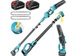 Potatore Telescopico A Batteria Da 8'', Senza Spazzole, Asta Telescopica Da 2,8 M, Compatibile Con Makita 18V, Con 2 Batterie, Rosso Carminio