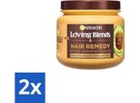 Garnier - Loving Blends - Maschera Per Capelli - Olio Di Avocado E Burro Di Karité - Ultra-Nutriente - Capelli Mossi E Ricci - 340 Ml - Value Pack - 2 Pezzi