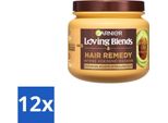 Garnier - Loving Blends - Maschera Per Capelli - Olio Di Avocado E Burro Di Karité - Ultra-Nutriente - Capelli Mossi E Ricci - 340 Ml - Value Pack - 12 Pezzi