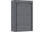 Armadio Armadio In Tessuto Con Appendiabiti, 6 Scomparti, Armadio Pieghevole In Pile, Armadio Pieghevole Per Camera Da Letto, Corridoio, Grigio Scuro, 103 X 43 X 162,5 Cm Aosom