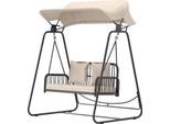 Altalena Hollywood In Rattan A 2 Posti Con Cuscini Parasole Regolabili Panca Sospesa Fino A 240 Kg Di Portata Altalena Sospesa Panca Per Giardino Balcone 149 X 121 X 180 Cm Khaki Aosom