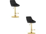 Hocker Kast - Velluto Nero / Base Oro X 2