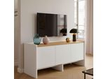 Mobile Tv Retrò Rettangolare L120 Cm Bianco - Oviala Gina