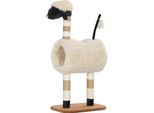 Albero Per Gatti 98 Cm Con Tiragraffi, Tunnel, Palla Da Gioco, Tiragraffi Per Gatti Con Design A Pecorella, Per Gatti Fino A 5 Kg, Marrone Chiaro