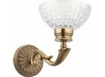 Casa Padrino Lampada Da Parete Barocca In Ottone Patinato H. 22 Cm - Luci Barocche