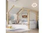 Letto Per Bambini Flieks 90X190Cm Con Rete A Doghe, Letto In Legno Singolo Per La Camera Dei Bambini, Letto Classico Per Bambini, Finitura Naturale