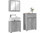 Syfax™ Set Di Mobili Per Il Bagno Con Cassetto 3 Pcs Grigio Sonoma