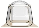 Succebuy Tenda Trasparente, 183X183X195 Cm, Tenda Pop-Up Per 5-6 Persone, Tenda Sportiva Con Tappetino E Copertura Superiore, Tenda A Cupola Per Esterni, Riparo Da Campeggio Per Eventi, Pesca E Attività Ricreative