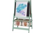 Lavagna Per Bambini, Cavalletto Per Bambini 3 In 1, Lavagna Bifacciale Per Bambini, Lavagna Bianca E Lavagna Con Gesso, Lavagna A Cavalletto Con Rotolo Di Carta, 2 Scatole Di Immagazzinamento, Altri Accessori