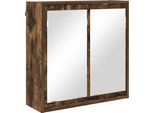 Vidaxl Armadio A Specchio Per Bagno In Rovere Fumé 60 X 20 X 60 Cm