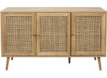 Howhomely | Cassettiera - Cassettiera In Legno - 115 X 70 X 39 Cm - Marrone - Credenza - Ante In Rattan