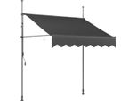 Tenda Da Sole 250 Cm – Tenda Da Balcone E Terrazza – Protezione Solare Con Braccio Articolato – Estensibile – Regolabile In Altezza – Rivestimento Inpoliuretano– Grigio