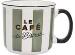 Howhomely | Mug - Tazza Da Caffè - 450 Ml - A Righe Bianche E Verdi - Tazza Da Bere - Ceramica