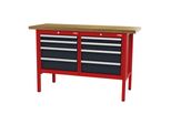 Stier Werkbank Mit 8 Schubladen Bxtxh 1500X600X960 Mm Ral 3020 / Ral 7016 (904953)