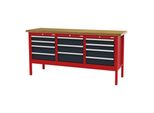 Stier Werkbank Mit 11 Schubladen Bxtxh 2000X600X960 Mm Ral 3020 / Ral 7016 (904961)
