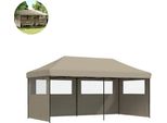 Tenda Pieghevole Per Feste - Padiglione - 3X6 - Easy Up - Impermeabile - Con Pareti Laterali - Resistente Alle Intemperie - Taupe