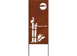 Vidaxl Schermo Da Giardino In Tela Arrugginita 50 X 140 Cm In Acciaio Resistente Alle Intemperie