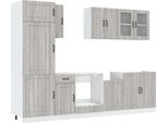 Syfax™ Set Mobili Da Cucina 8 Pz Kalmar Grigio Sonoma In Truciolato