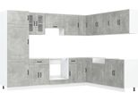 Syfax™ Set Mobili Da Cucina 14 Pz Kalmar Grigio Cemento In Truciolato