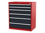 Stier Schubladenschrank Mit 6 Schubladen Bxtxh 900X575X1020 Mm Ral 3020 / Ral 7016 (906263)