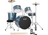 Set Di Batteria Vevor, 5 Pezzi, Kit Batteria Con Basso, Rullante, Tom-Tom, Tom Da Terra, Piatto Crash, Charleston, Set Di Strumenti Musicali Didattici, Per Principianti, Adolescenti E Studenti (Blu Ghiaia)