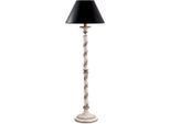 Casa Padrino Lampada Da Terra Barocca Bianco Panna Antico / Grigio Antico / Nero Ø 34 X H. 145,5 Cm - Magnifica Lampada Da Terra In Stile Barocco Con Paralume Rotondo - Qualità Lussuosa - Italy