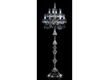Casa Padrino Lampada Da Terra Barocca In Cristallo Argento Ø 56 X H. 152 Cm - Magnifica Lampada Da Terra In Ottone Con Vetro Di Cristallo Di Boemia - Lampade Barocche In Cristallo - Qualità Lusso