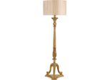 Casa Padrino Lampada Da Terra Barocca Oro Antico/Beige Ø 40 X H. 142.5 Cm - Magnifica Lampada Da Terra In Stile Barocco Con Paralume Rotondo - Qualità Lussuosa - Italy