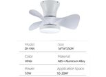 Ventilatore Da Soffitto Con Luce, Telecomando, Efficienza Energetica, Bianco