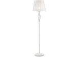 Casa Padrino Lampada Da Terra Barocca Bianco/Oro Ø 38 X H. 165 Cm - Lampada Da Terra Barocca In Metallo Con Paralume Rotondo - Luci Barocche - Nobile & Magnifico