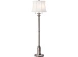 Casa Padrino Lampada Da Terra Barocca Argento Antico / Bianco Ø 43 X H. 157,5 Cm - Elegante Lampada Da Terra In Stile Barocco - Lampade Barocche - Lampade Da Terra In Stile Barocco - Mobili Barocchi - Interni Barocchi