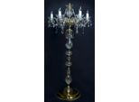 Casa Padrino Lampada Da Terra In Cristallo Barocco Oro Ø 45 X H. 125 Cm - Magnifica Lampada Da Terra Con Cristallo Di Boemia - Luci In Cristallo Barocco