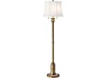 Casa Padrino Lampada Da Terra Barocca Ottone / Bianco Ø 43 X H. 157,5 Cm - Elegante Lampada Da Terra In Stile Barocco - Lampade Barocche - Lampade Da Terra In Stile Barocco - Mobili Barocchi - Interni Barocchi