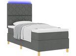 Syfax™ Letto A Sorgente Led Grigio Scuro 100 X 200 Cm Tessuto