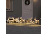 Vidaxl Renna Led Con 40 Led 7 Pezzi Oro Pet