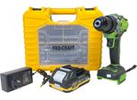 Procraft Pa18Pro2-1B-C Avvitatore A Batteria 20 V 30 Nm Brushless + 1X Batteria 2,0 Ah + Caricabatteria + Set Di 13 Punte + Valigetta