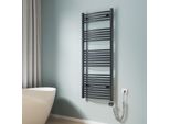 Emke Radiatore Elettrico Da Bagno 140X60Cm 600W Antracite Scaldasalviette Curvo Controllo Wi-Fi Termostato Intelligente Scaldasalviette