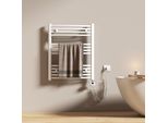 Emke Scaldasalviette Elettrico 75X60Cm 300W Bianco Curvo Radiatore Da Bagno Controllo Wi-Fi Termostato Intelligente Scaldasalviette