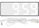 Sveglia A Led A Specchio, Usb, Elettronica Digitale Da Tavolo, Ricaricabile, A Specchio, Accessorio Decorativo, Ciotola Rettangolare Nera, Lampada Bianca