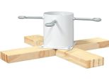 Vidaxl Supporto Per Albero Di Natale Bianco 50 X 50 X 16 Cm In Legno Di Pino Massiccio