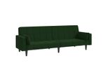 Syfax™ Divano Letto A 2 Posti Con 2 Cuscini Verde Scuro In Velluto