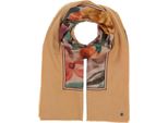 Fraas Sciarpa Patchwork Stole With Floral Print Camel Marrone