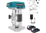 Fresatrice Per Legno, Motore Brushless, Velocità Regolabile, Batteria 2STK 2.0Ah