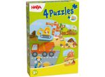 2, 2X3, 4 Pezzi Haba Puzzle Per Bambini 4 Primi Puzzle Cantiere Con Figura In Legno Scavatrice 2012186003